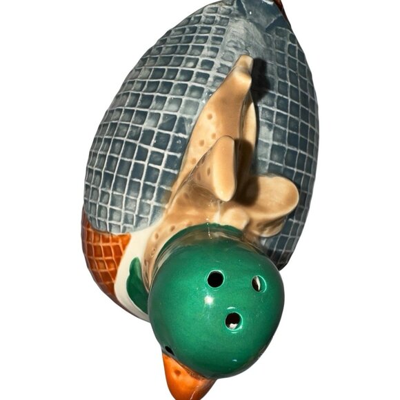 Vintage Fine Ceramic Duck Salt & Pepper Shakers, Mallard Ducks, Made In Japan - Picture 4 of 9